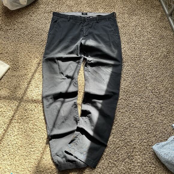 Hugo Boss Stretch Chino Pants Men's 36 Navy Blue Cotton Causal Business Outdoor - Picture 1 of 12